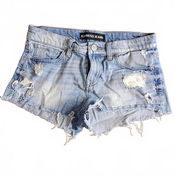 Pants - Express Jeans Distressed Denim Shorts - Size 2